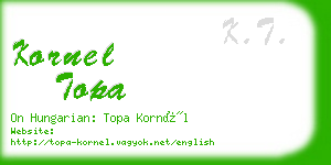 kornel topa business card